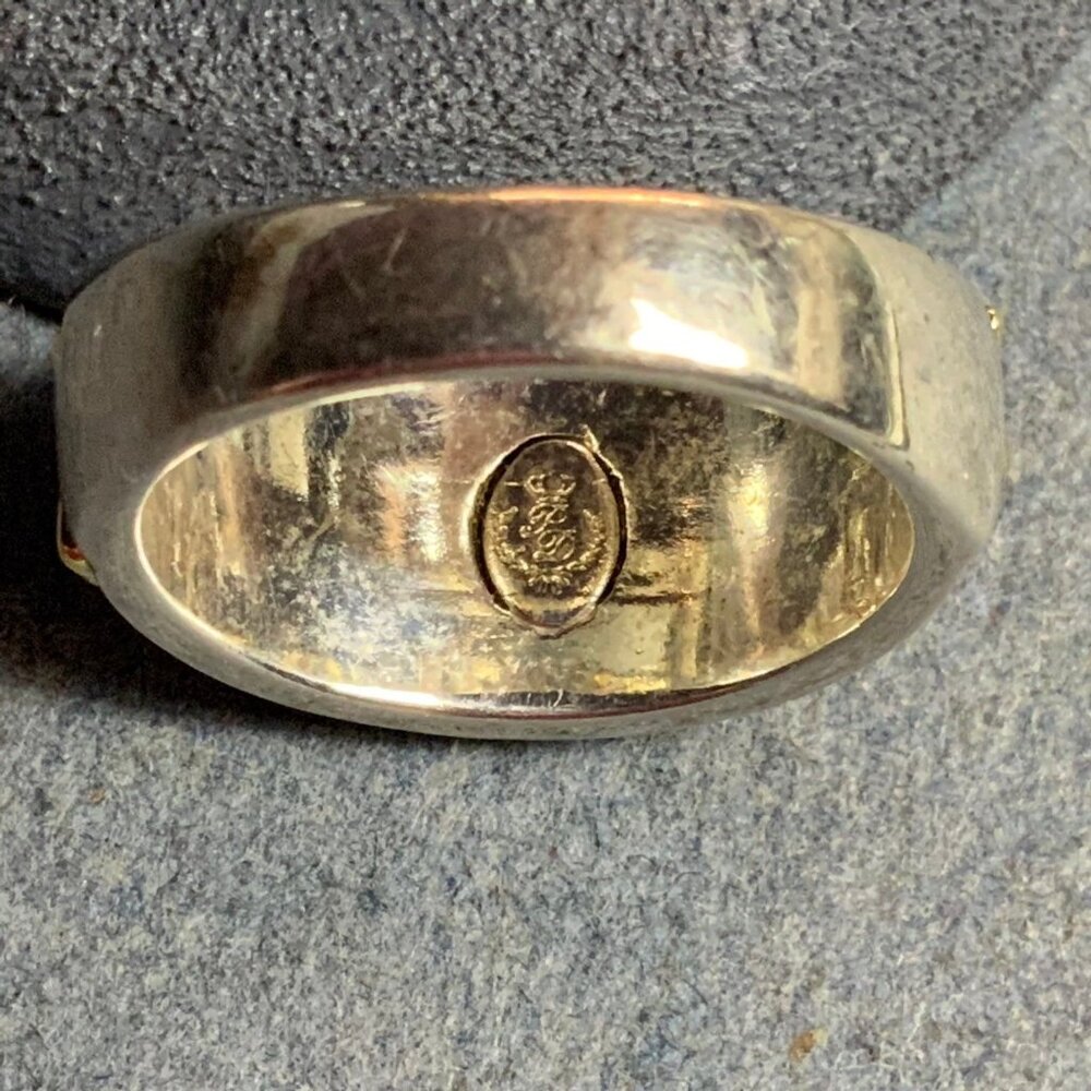 Premier Designs Chunky Ring Size 9 Silver Gold Plated Band Stamped G P Vintage - Picture 5 of 6
